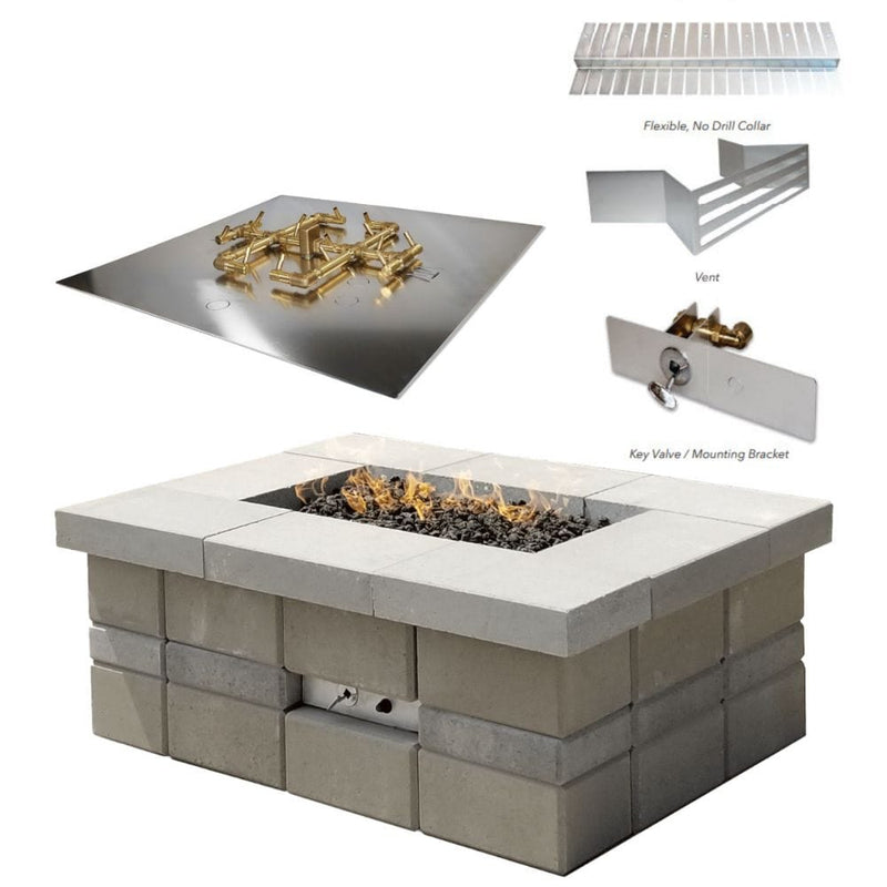 Warming Trends UPKBS Brandon Specialty Paver Kit with Crossfire Brass Burner and Square Aluminum Plate