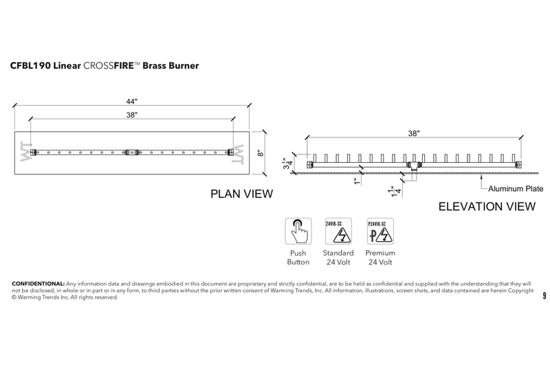 Warming Trends Crossfire CFBL Linear Brass Gas Fire Pit Burner