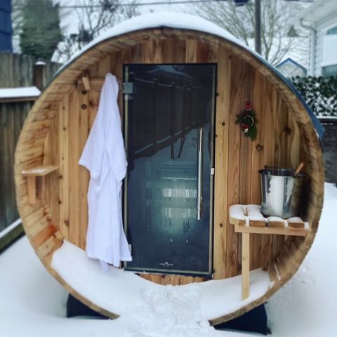 Almost Heaven Vienna 2 Person Canopy Barrel Sauna