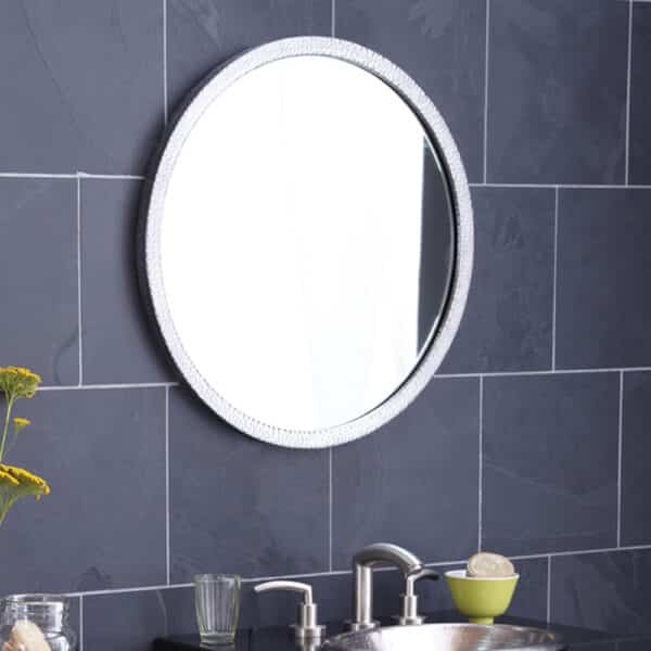 Native Trails Divinity Round Hammered Wall Mirror - Aluminum