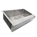 Nantucket Pro Series 33" 304 Stainless Steel Retrofit Farmhouse Sink with Accessories, EZApron33-9