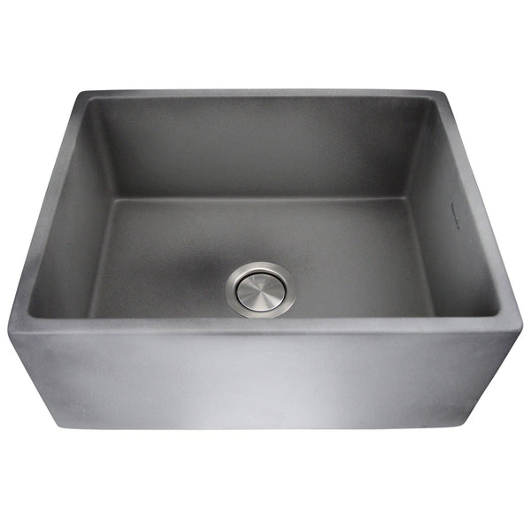 Nantucket Vineyard 23" Fireclay Farmhouse Sink, Concrete, FCFS2418S-Concrete