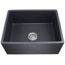 Nantucket Vineyard 23" Fireclay Farmhouse Sink, Matte Black, FCFS2418S-MatteBlack