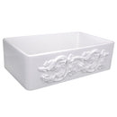 Nantucket Vineyard 30" Fireclay Farmhouse Sink, White, FCFS3020S-Grapes