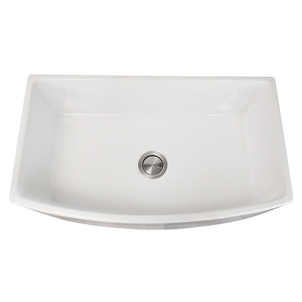 Nantucket Vineyard 33" Fireclay Farmhouse Sink, White, FCFS3320CA-W