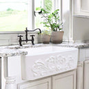 Nantucket Vineyard 33" Fireclay Farmhouse Sink, White, FCFS3320S-Filigree