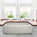 Nantucket Vineyard 33" Fireclay Farmhouse Sink, Pale Yellow, FCFS3320S-ShabbyStraw