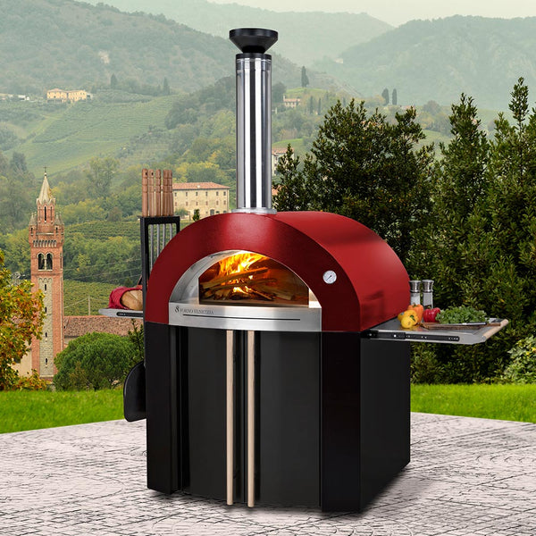 Forno Venetzia Bellagio 300 Wood Fired Pizza Oven, Red - FVBEL300R