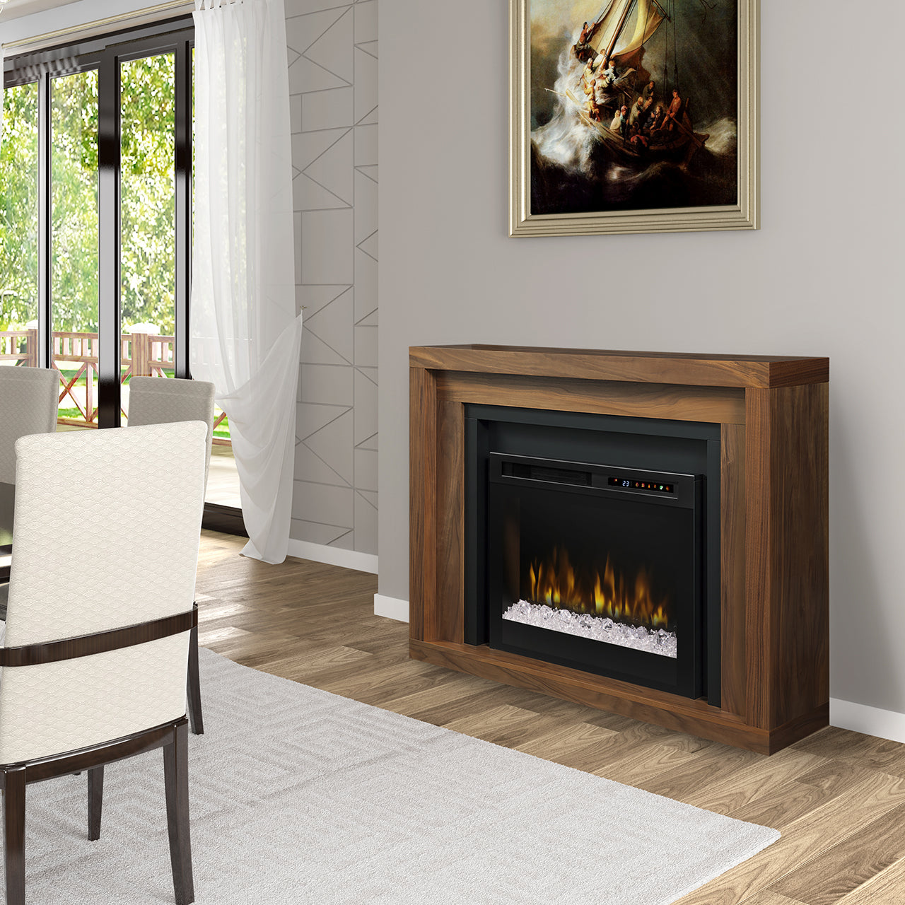 Dimplex Anthony Electric Fireplace Mantel With Glass - GDS28G8-1942WL