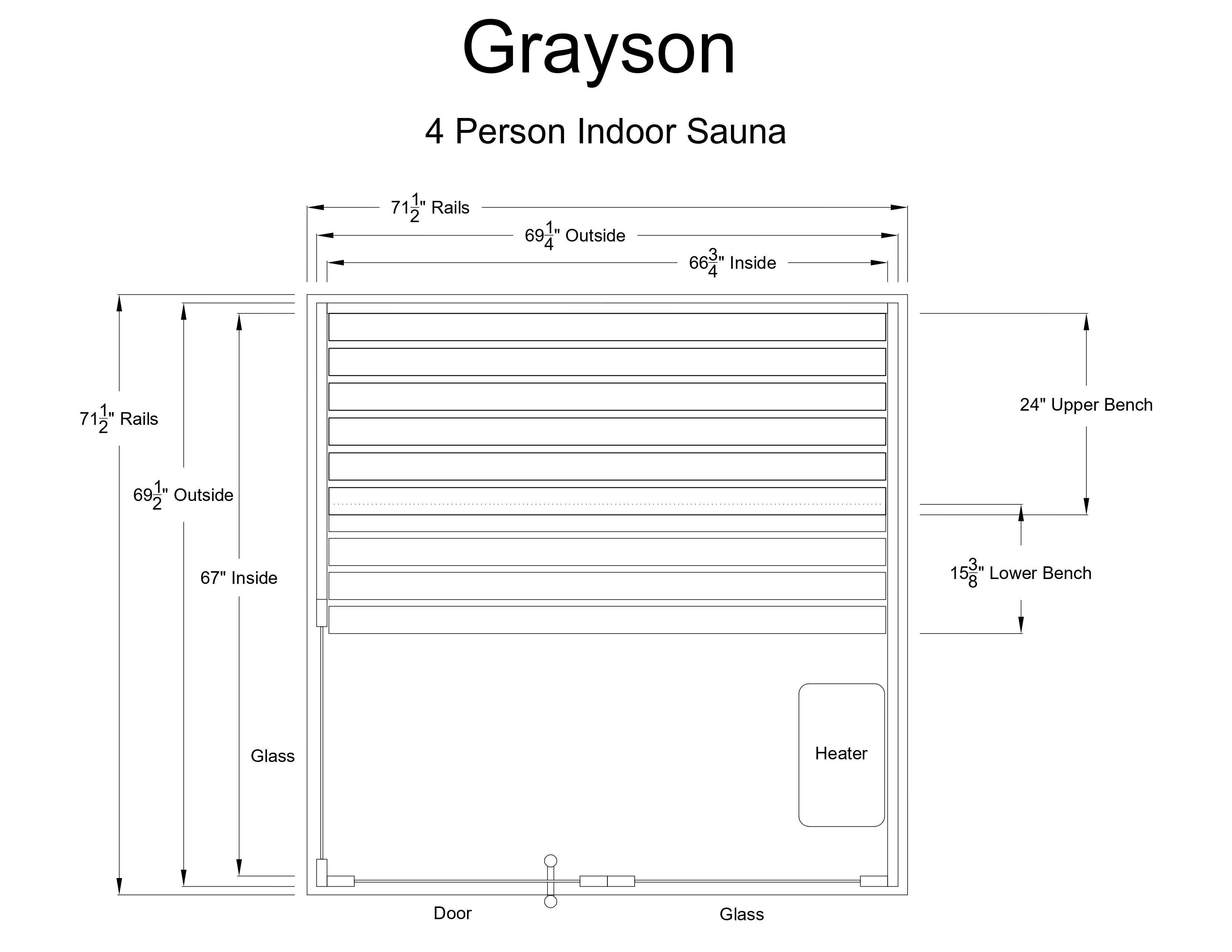 Almost Heaven Grayson 4 Person Indoor Sauna