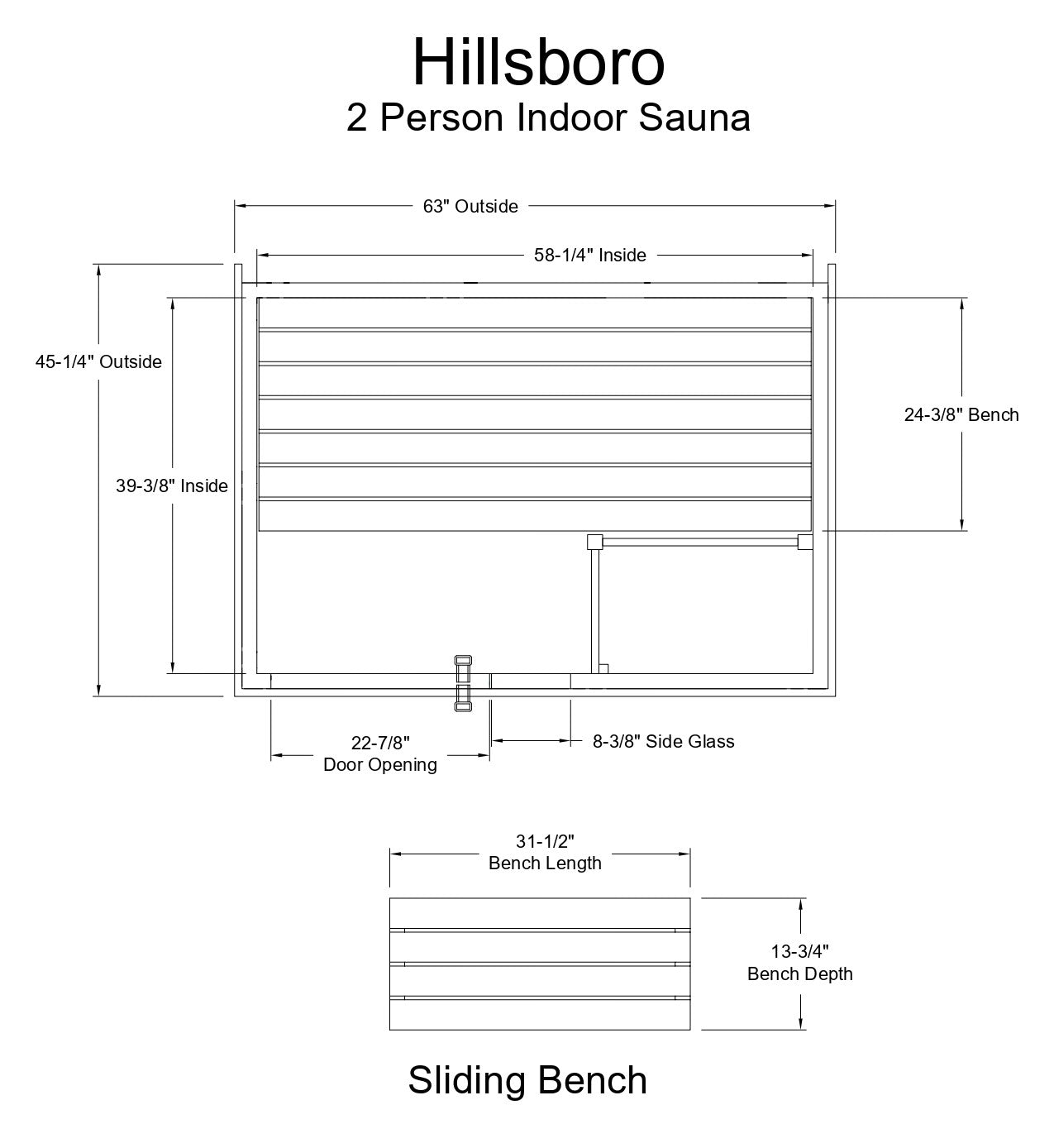 Almost Heaven Hillsboro 2 Person Indoor Sauna