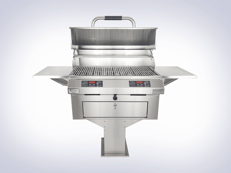 ElectriChef 32 Inch Ruby Dual Control Pedestal Base Outdoor Electric Grill - 4400-EC-448-PB-D-32