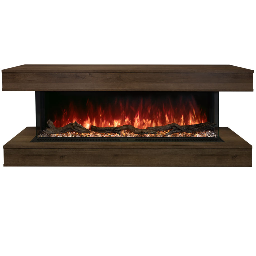 Modern Flames Weathered Walnut Finish LPM-8016 Premium Wall Mounted Cabinet | WMC-80LPM-WW