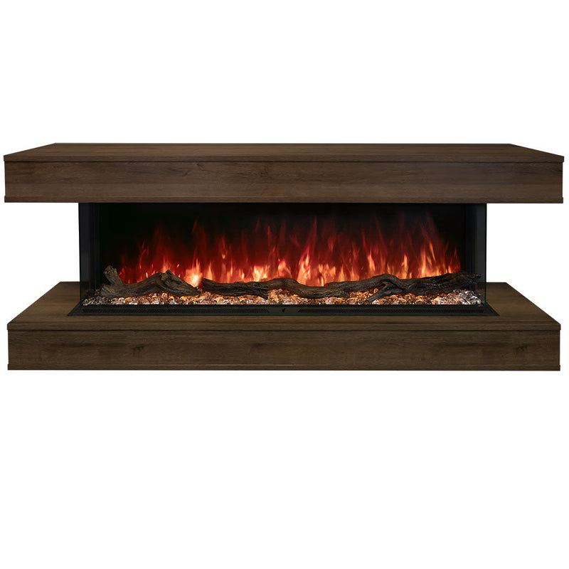 Modern Flames Weathered Walnut Finish LPM-4416 Premium Wall Mounted Cabinet | WMC-44LPM-WW