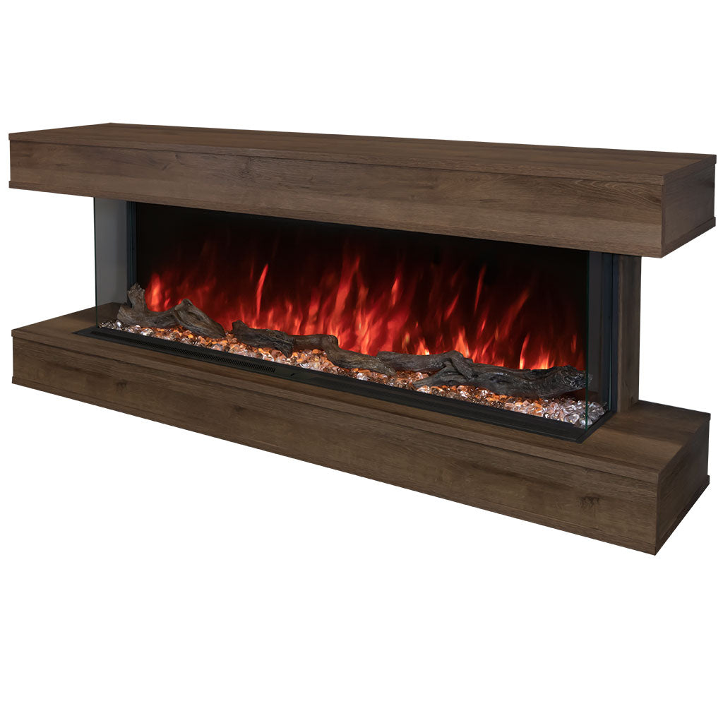 Modern Flames Weathered Walnut Finish LPM-5616 Premium Wall Mounted Cabinet | WMC-56LPM-WW