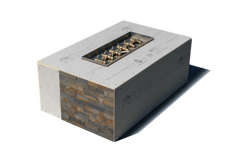 Warming Trends Crossfire FR Rectangular with Linear Ready To Finish Fire Pit Kit, 60x36x18-Inch