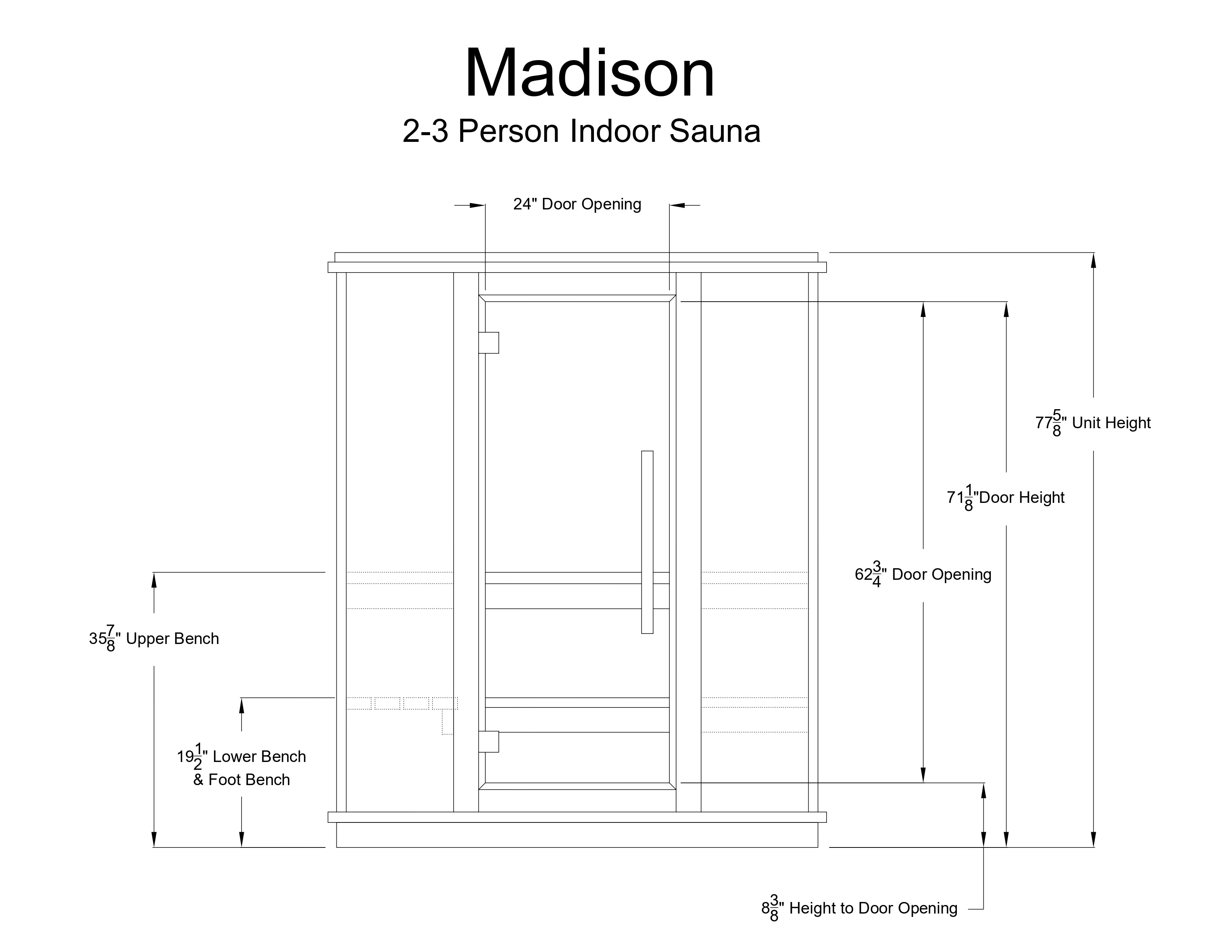 Almost Heaven Madison 2-3 Person Indoor Sauna