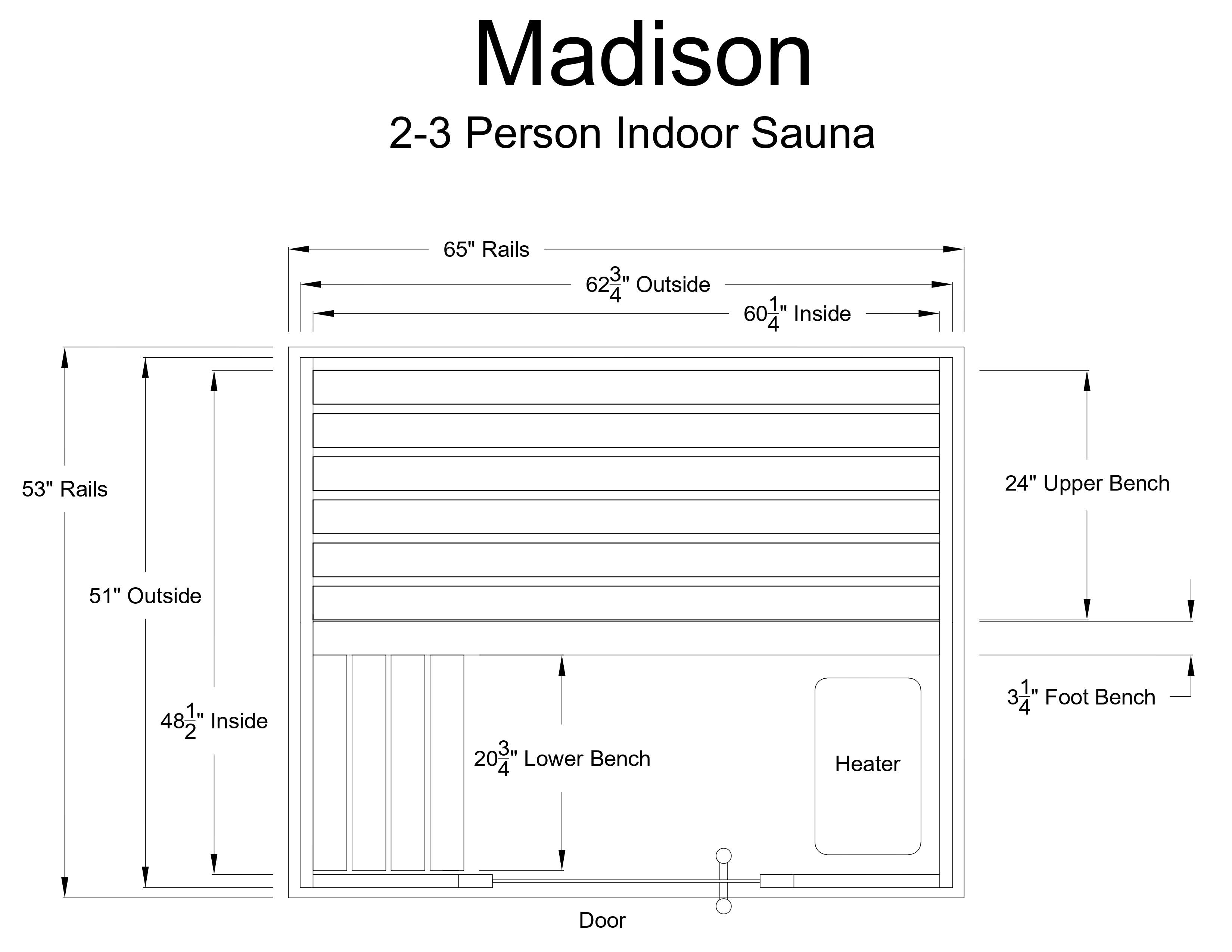 Almost Heaven Madison 2-3 Person Indoor Sauna