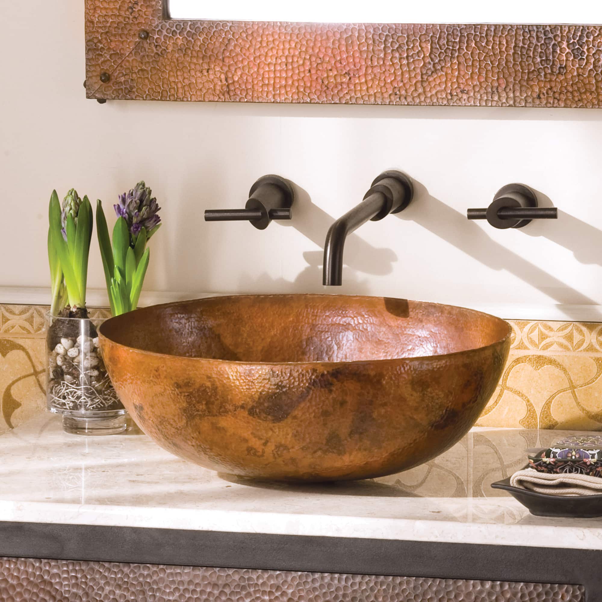 Native Trails Maestro Oval Hammered Vessel Bathroom Sink