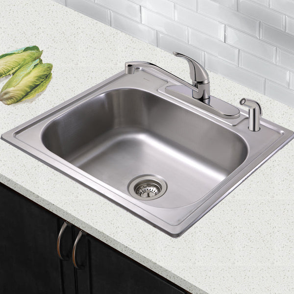 Nantucket Madaket 25" Stainless Steel Kitchen Sink, 18 Gauge, NS2522-8