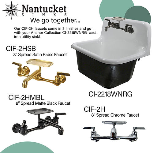 Nantucket 22 inch Cast Iron Wallmount Utility Sink CI-2218WNRG