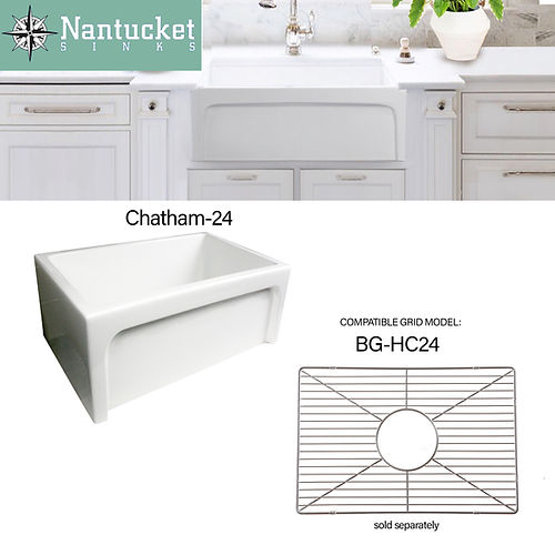 Nantucket 24 Inch Farmhouse Apron Fireclay Sink Chatham-24