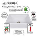 Nantucket 30 Inch Bluff Grey Fireclay Farmhouse Kitchen Sink T-FCFS30G