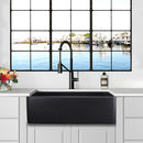 Nantucket 30 Inch Farmhouse Fireclay Sink with Matte Black Finish FCFS3020S-MatteBlack