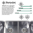 Nantucket 30 Inch Large Rectangle Single Bowl Undermount Stainless Steel Kitchen Sink NS3118-9-16