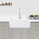 Nantucket 30 Inch White Fireclay Farmhouse Kitchen Sink T-FCFS30