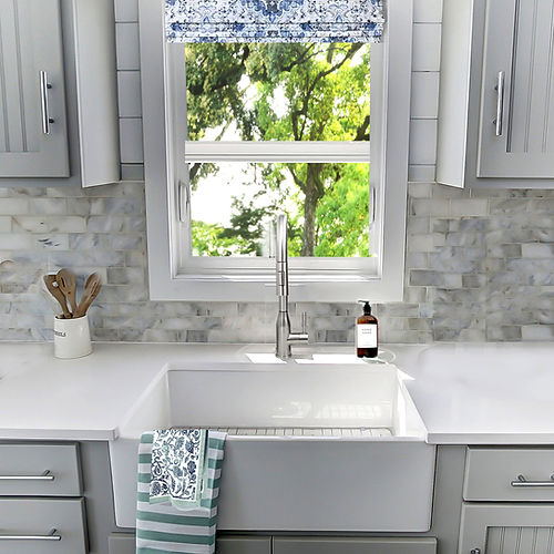 Nantucket 30 Inch White Fireclay Farmhouse Kitchen Sink T-FCFS30