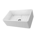 Nantucket 30 Inch White Fireclay Farmhouse Kitchen Sink T-FCFS30