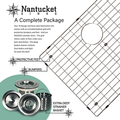 Nantucket 32 Inch Large Rectangle Single Bowl Undermount Small Radius Corners Stainless Steel Reversible Kitchen Sink with Offset Drain  SR3218-OSD