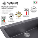 Nantucket 33" Granite Composite Reversible Farmhouse Kitchen Sink PR-FHPS3320BL