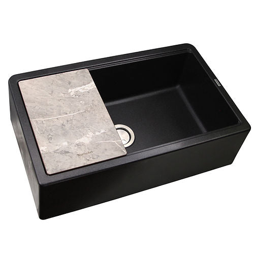 Nantucket 33" Granite Composite Reversible Farmhouse Kitchen Sink PR-FHPS3320BL