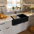 Nantucket 33" Granite Composite Reversible Farmhouse Kitchen Sink PR-FHPS3320BL