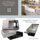 Nantucket 33" Granite Composite Reversible Farmhouse Kitchen Sink PR-FHPS3320BL