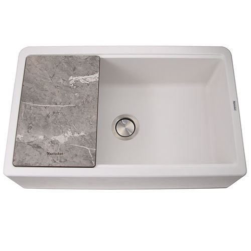 Nantucket 33" Granite Composite Reversible Farmhouse Kitchen Sink PR-FHPS3320W