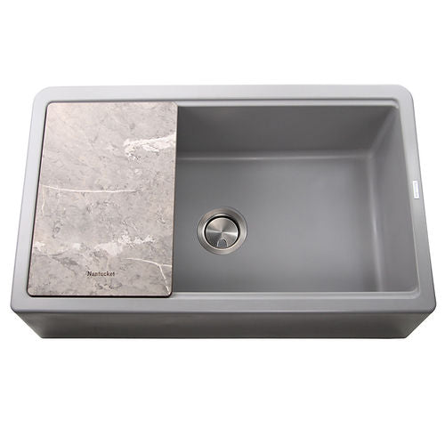 Nantucket 33" Granite Composite Reversible Farmhouse Kitchen Sink PR-FHPS3320GR