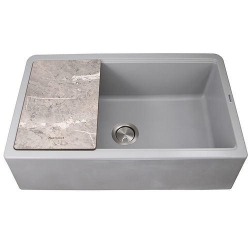 Nantucket 33" Granite Composite Reversible Farmhouse Kitchen Sink PR-FHPS3320GR