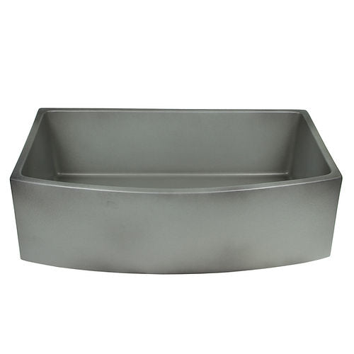 Nantucket 33 Inch Concrete Farmhouse Fireclay Sink with Curved Apron Front FCFS3320CA-C