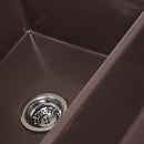 Nantucket 33 Inch Double Bowl Coffee Brown Farmhouse Fireclay Kitchen Sink T-FCFS33CB-DBL