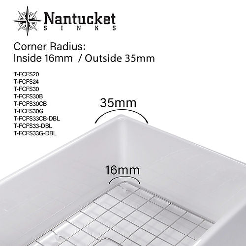 Nantucket 33 Inch Double Bowl Coffee Brown Farmhouse Fireclay Kitchen Sink T-FCFS33CB-DBL