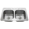 Nantucket 33 Inch Double Bowl Equal Self Rimming Stainless Steel Drop In Kitchen Sink NS3322-DE-9