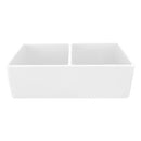 Nantucket 33 Inch Double Bowl White Farmhouse Fireclay Kitchen Sink T-FCFS33-DBL