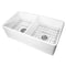 Nantucket 33 Inch Double Bowl White Farmhouse Fireclay Kitchen Sink T-FCFS33-DBL