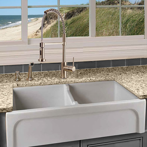 Nantucket 39 Inch Fireclay Farmhouse Apron Sink Chatham-39-DBL