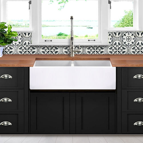 Nantucket 39 Inch Fireclay Farmhouse Apron Sink Chatham-39-DBL