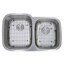 Nantucket 60/40 Double Bowl 16 Gauge Kitchen Sink with Grids and Colander Drains NS503-16