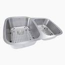 Nantucket 60/40 Double Bowl 16 Gauge Kitchen Sink with Grids and Colander Drains NS503-16